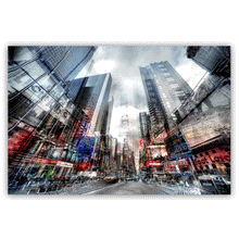 Load image into Gallery viewer, Canvas Wall Art: Times Square, NYC in Color (48&quot;x32&quot;)
