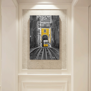 Canvas Wall Art: The Yellow Tram Car (32"x48")