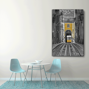 Canvas Wall Art: The Yellow Tram Car (32"x48")