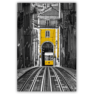 Canvas Wall Art: The Yellow Tram Car (32"x48")