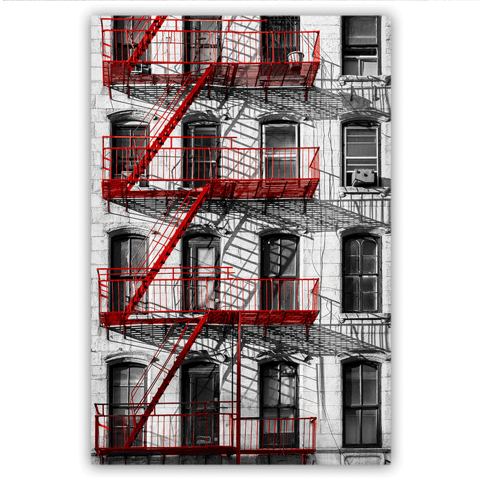 Canvas Wall Art: NYC Tenements with Red Fire Escapes (32