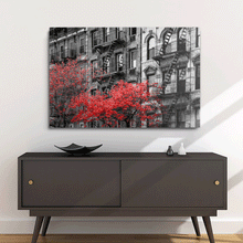 Load image into Gallery viewer, Canvas Wall Art: Red Trees in Paris, the City of Love (48&quot;x32&quot;)
