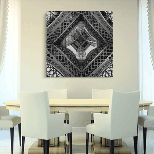 Canvas Wall Art: Within the Eiffel Tower" (32"x32")