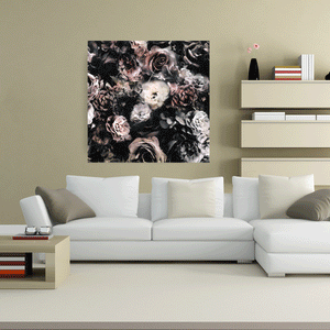 Canvas Wall Art: Nature's Beauty, a Bunch of Roses Painting (36"x36")