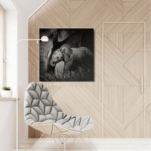 Load image into Gallery viewer, Canvas Wall Art: Natures Beauty, Mama Elephant&#39;s Love to her Baby (32&quot;x32&quot;)
