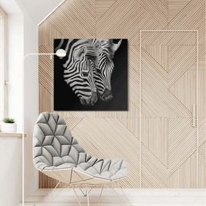 Canvas Wall Art: Two African Zebras (32"x32")