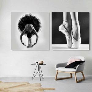 Canvas Wall Art: The Perfect Ballerina; 2 Panels (Total Size: 60"x30")
