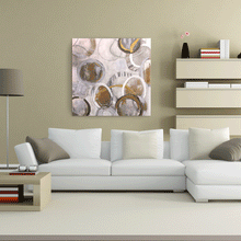 Load image into Gallery viewer, Canvas Wall Art:  The Circles of Beige Abstract Art Painting (36&quot;x36&quot;)
