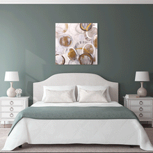 Load image into Gallery viewer, Canvas Wall Art:  The Circles of Beige Abstract Art Painting (36&quot;x36&quot;)
