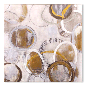 Canvas Wall Art:  The Circles of Beige Abstract Art Painting (36"x36")