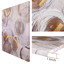 Load image into Gallery viewer, Canvas Wall Art:  The Circles of Beige Abstract Art Painting (36&quot;x36&quot;)
