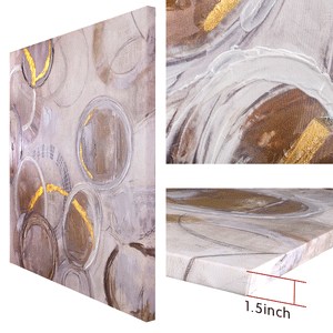 Canvas Wall Art:  The Circles of Beige Abstract Art Painting (36"x36")