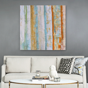 Canvas Wall Art: Land and Sea Abstract Painting (36"x36")