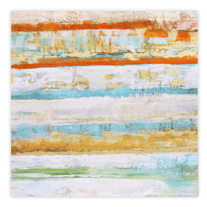 Canvas Wall Art: Land and Sea Abstract Painting (36"x36")