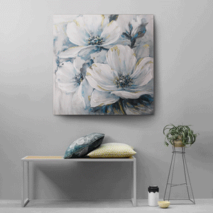 Canvas Wall Art: Forget Me Not Flowers Painting (36"x36")