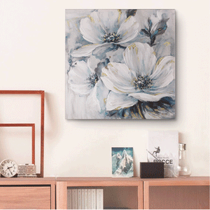 Canvas Wall Art: Forget Me Not Flowers Painting (36"x36")