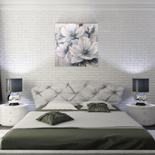 Load image into Gallery viewer, Canvas Wall Art: Forget Me Not Flowers Painting (36&quot;x36&quot;)
