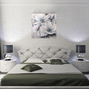 Canvas Wall Art: Forget Me Not Flowers Painting (36"x36")