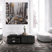 Load image into Gallery viewer, Canvas Wall Art: Cityscape Abstract Art of NYC Yellow Cabs Painting (36&quot;x36&quot;)
