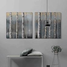 Load image into Gallery viewer, Canvas Wall Art: The Naked Forest Painting, 2-Panel Set ( Total Size: 60&quot;x30)
