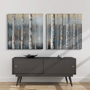 Canvas Wall Art: The Naked Forest Painting, 2-Panel Set ( Total Size: 60"x30)