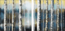 Load image into Gallery viewer, Canvas Wall Art: The Naked Forest Painting, 2-Panel Set ( Total Size: 60&quot;x30)
