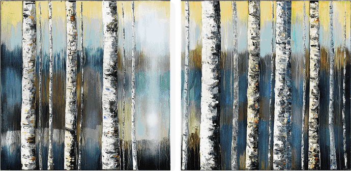 Canvas Wall Art: The Naked Forest Painting, 2-Panel Set ( Total Size: 60