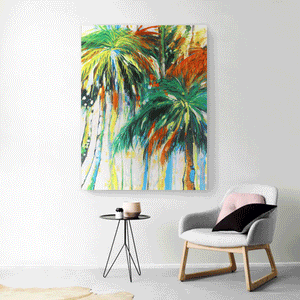 Canvas Wall Art: The Abstract Amazonian Palm Trees (36"x48")