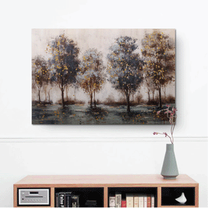 Canvas Wall Art: The Brushed Trees in the Forest Painting (48"x32")
