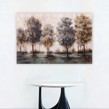 Load image into Gallery viewer, Canvas Wall Art: The Brushed Trees in the Forest Painting (48&quot;x32&quot;)
