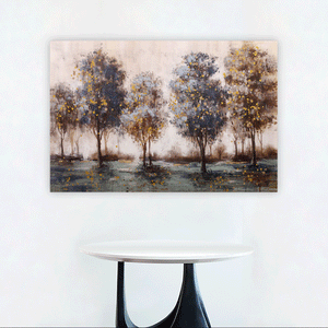 Canvas Wall Art: The Brushed Trees in the Forest Painting (48"x32")