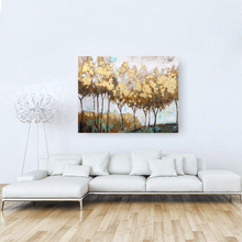 Load image into Gallery viewer, Canvas Wall Art: The Abstract Forest of Golden Trees Painting (48&quot;x36&quot;)
