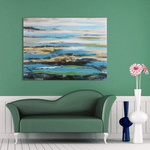 Load image into Gallery viewer, Canvas Wall Art: Abstract Art Waves on the Beach (48&quot;x36&quot;)
