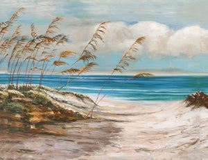Canvas Wall Art: A Look by the Sea Abstract Painting (48"x36”)