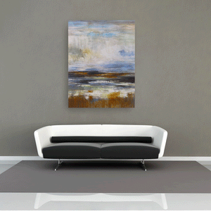 Canvas Wall Art: The Land in Abstract Painting (32"x48")