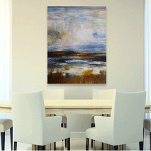Load image into Gallery viewer, Canvas Wall Art: The Land in Abstract Painting (32&quot;x48&quot;)
