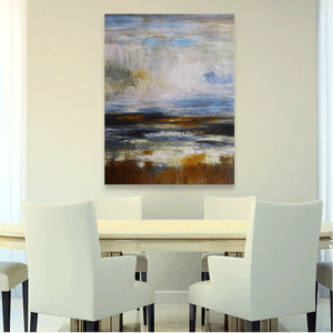 Canvas Wall Art: The Land in Abstract Painting (32"x48")