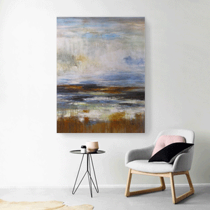 Canvas Wall Art: The Land in Abstract Painting (32"x48")