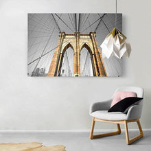 Load image into Gallery viewer, Canvas Wall Art: The Brooklyn Bridge, Metallic (48&quot;x32&quot;)
