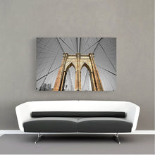 Load image into Gallery viewer, Canvas Wall Art: The Brooklyn Bridge, Metallic (48&quot;x32&quot;)
