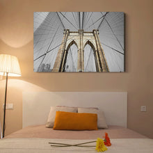 Load image into Gallery viewer, Canvas Wall Art: The Brooklyn Bridge, Metallic (48&quot;x32&quot;)
