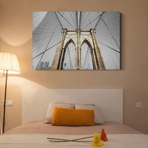 Canvas Wall Art: The Brooklyn Bridge, Metallic (48"x32")