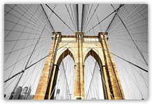 Load image into Gallery viewer, Canvas Wall Art: The Brooklyn Bridge, Metallic (48&quot;x32&quot;)
