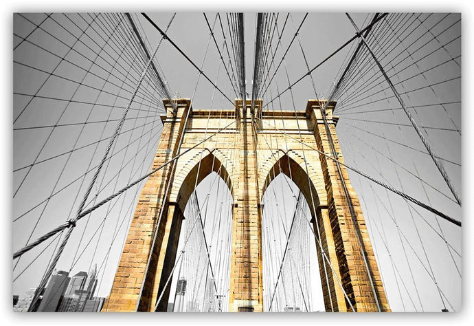 Canvas Wall Art: The Brooklyn Bridge, Metallic (48