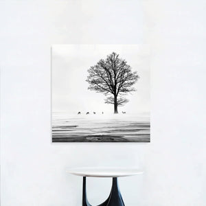 Canvas Wall Art: The Deer Under a Tree (32"x32")