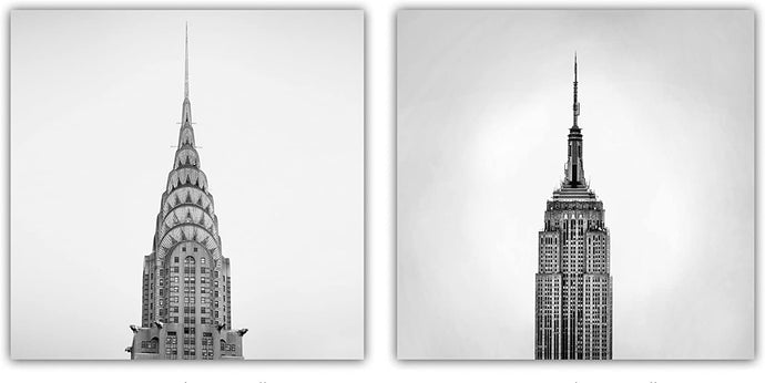 Canvas Wall Art: The Top of the Empire State and Chrysler Building; 2 panels (total size 60