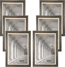 Load image into Gallery viewer, Studio 500 6pc Set 12 x 18 in Wall Black or Gray Distressed Poster Frames w/off-white mat for 11 x 17 in Poster Frame
